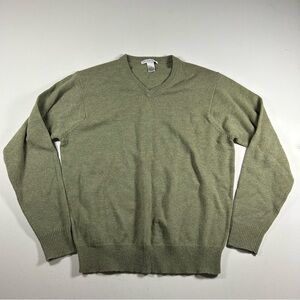 Vintage Geoffrey Beene 100% Lambswool Sweater Mens Large V Neck Green
